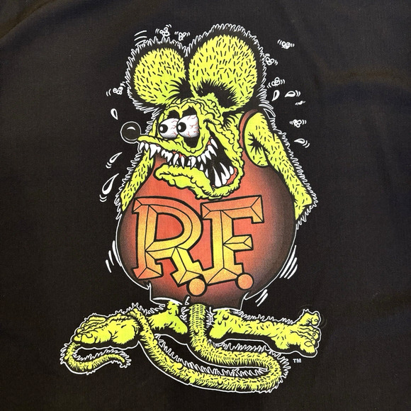 Vintage Y2K Big Daddy Ed Roth Embroidered Rat Fink Button Down XL 54" USA Made - Picture 6 of 14